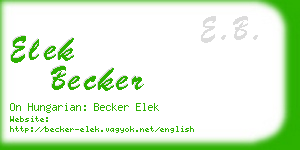 elek becker business card
